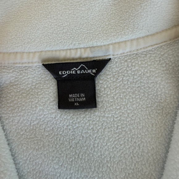 White Eddie Bauer fleece quarter-zip pullover - Picture 4 of 5
